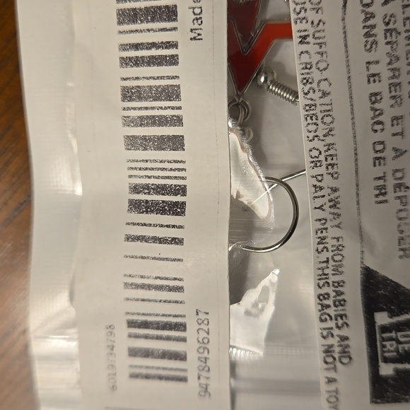 Shimmering Rhinestones Star Earrings - Red, White & Blue Pendant Design - Picture 5 of 5